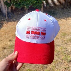 “NO THANK YOU” Takeout Style Baseball cap **BRAND NEW**